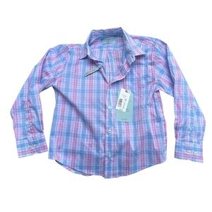 Class Club Boys Plaid Easter Spring Pink Blue Long Sleeve Modern Fit LS Size 4 5